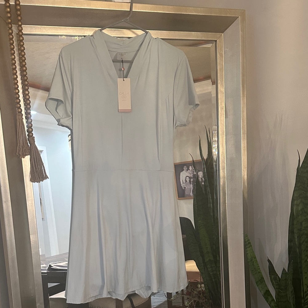 CALIA by Carrie Underwood Light Blue Mini Golf Dress